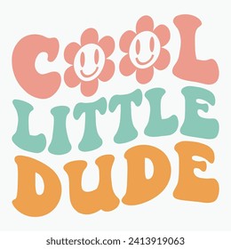 Cool little dude retro t shirt design vector