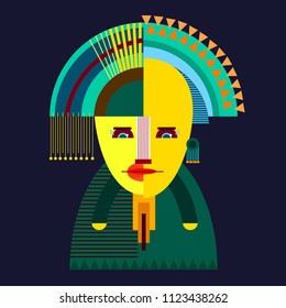 cool little man in a mask, vector illustration