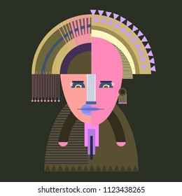 cool little man in a mask, vector illustration