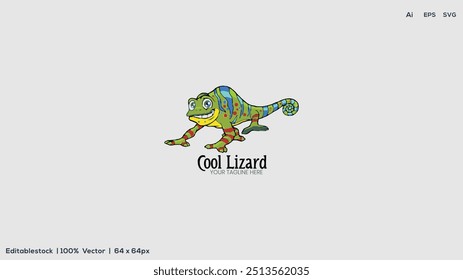 Diseño fresco del logotipo de la Ilustración vectorial del lagarto