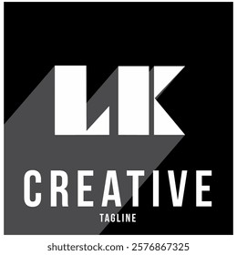 Cool LK letter vector, bold concept, content creator logo design.