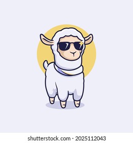 Cool Llama Vector Mascot Illustration