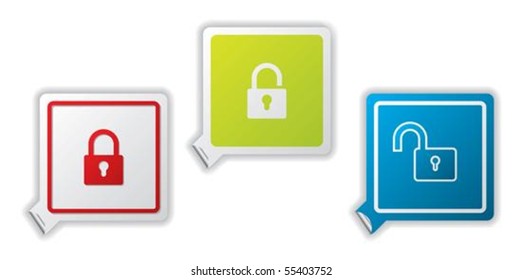 Cool lock stickers set of three