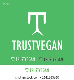 Cool logo design the letter T and V from the word TRUST VEGAN combine with tree.