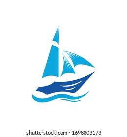 cool logo ship illustration vector design