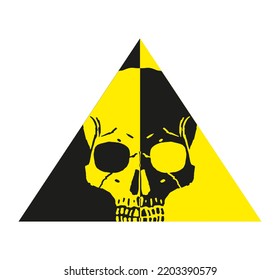 Cool Logo Skull in Two Color Triangle. Vector EPS 10