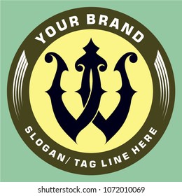cool logo vector w letter