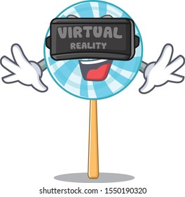 cool lollipop character in virtual reality headset