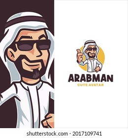 Cool Looking Arab Man Cartoon Character