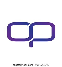 Cool Looping Chain O and P Letter Logo Icon Emblem