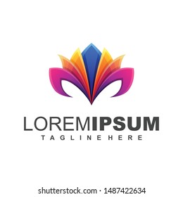 Cool Lotus Logo Design Vector