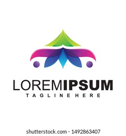 Cool Lotus Logo Design Vector