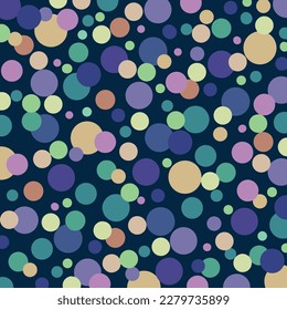 Cool low saturated colorful circle pattern dots vector background isolated on square template. Vector wallpaper with simple flat art style.