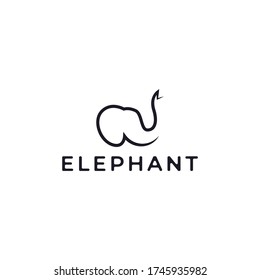 cool luxury abstract elephant logo template, line art style logo