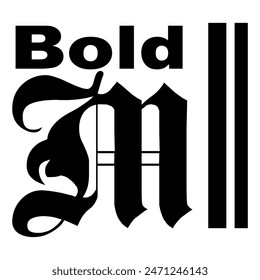 Cool M BOLD text, for design product icons.