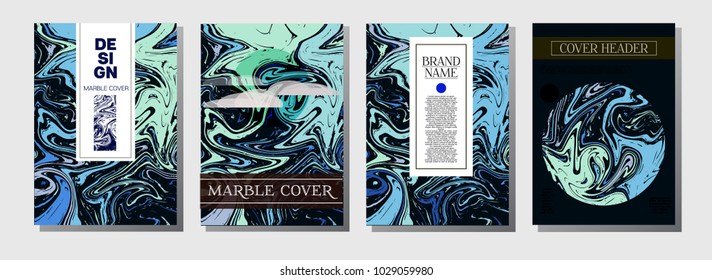 Cool Magazine Cover Template. Business Invitation, Cool Marble Product Design. Corporate Identity Liquid Paint Colored Pattern. Luxury VIP Gift Certicifate Presentation Magazine Cover Design