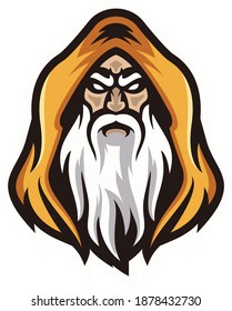 Cool mage mascot logo design.