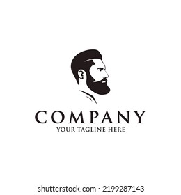 Cool Man Beard Logo Design Vector