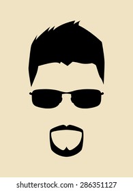 Cool man with beards and mustache wearing a sunglasses

