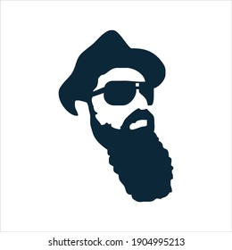 Cool Man with Black glasses face logo