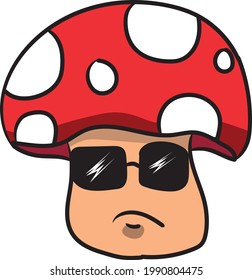 cool man emoticon by mushroom