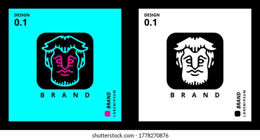 Cool man face doodle illustration for poster, sticker, or apparel merchandise.With tribal and hipster style.