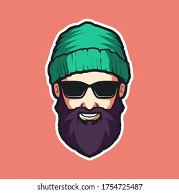 COOL MAN WITH GLASSES VECTOR ILLUSTRATION