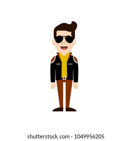 cool man hipster character  
