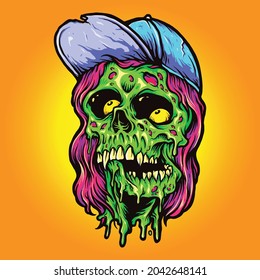 Cool Man Monster Zombie Vector illustrations for your work Logo, mascot merchandise t-shirt, stickers and Label designs, poster, greeting cards advertising business company or brands.