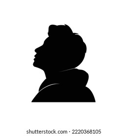 cool man silhouette. sad cool guy looking up at the sky