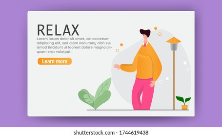coole man Vektor, flache Abbildung mit Hintergrund. Iftar Party, die sich in der Nähe der Parkleuchten befindet. Kann für Websites oder Landing-Seiten verwendet werden.