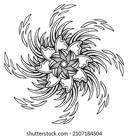 Cool mandala artwork with detailing outline - lotus illustration vector eps 10