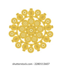 vector de mandala fría en color dorado.