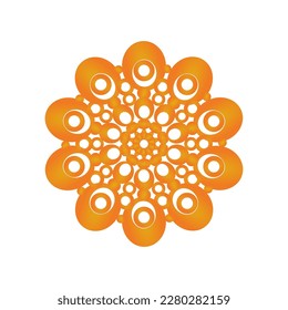 vector de mandala fría en color dorado.