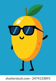 Personaje de mango fresco con gafas de sol - Diseño de personajesPersonaje de mango fresco con gafas de sol - Diseño de personajes