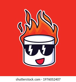 Cool marshmallow on fire design