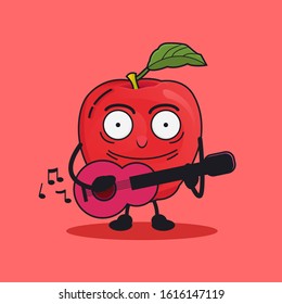 cool mascot of cartoon illustration apple design
