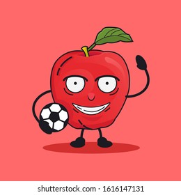 cool mascot of cartoon illustration apple design