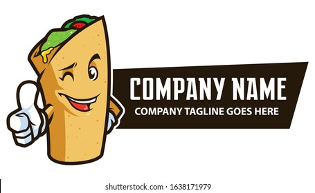 Cool Mascot Design für eine Lebensmittelverpackung wie Doner kebab, durum, burrito oder taco.