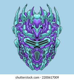Ilustración detallada del robot mecha fría