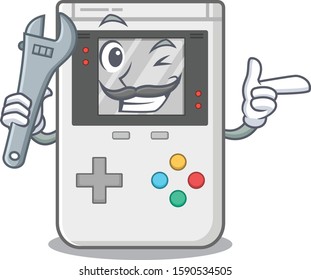 Cool Mechanic handheld game Scroll cartoon character design