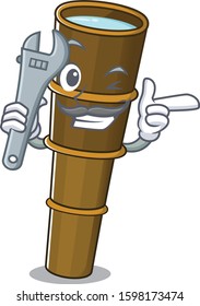 Cool Mechanic telescope Scroll cartoon character design