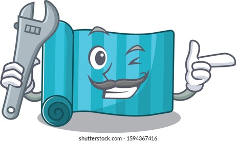 Cool Mechanic yoga mattress Scroll cartoon character design