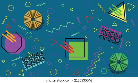 Cool memphis design 80s 90s old style nostalgia background decoration