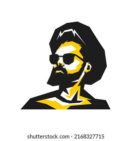 Diseño de logotipo geométrico simple para hombres geniales