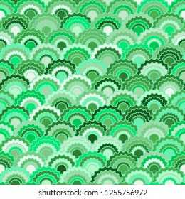 Cool mermaid scales squama background, vector seamless fabric pattern, tiled textile print. Classic chinese squama scales seamless arc tiles motif. Iguana skin pattern.