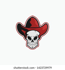 cool Mexican skull illustration logo