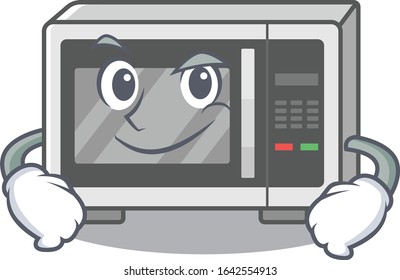 Cool microwave mascot character with Smirking face