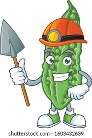 Cool Miner bitter melon cartoon character design style