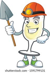 Cool Miner champagne glass cartoon character design style